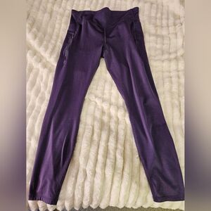 All In Motion, Purple Athleisure Leggings With Pockets, Size Large